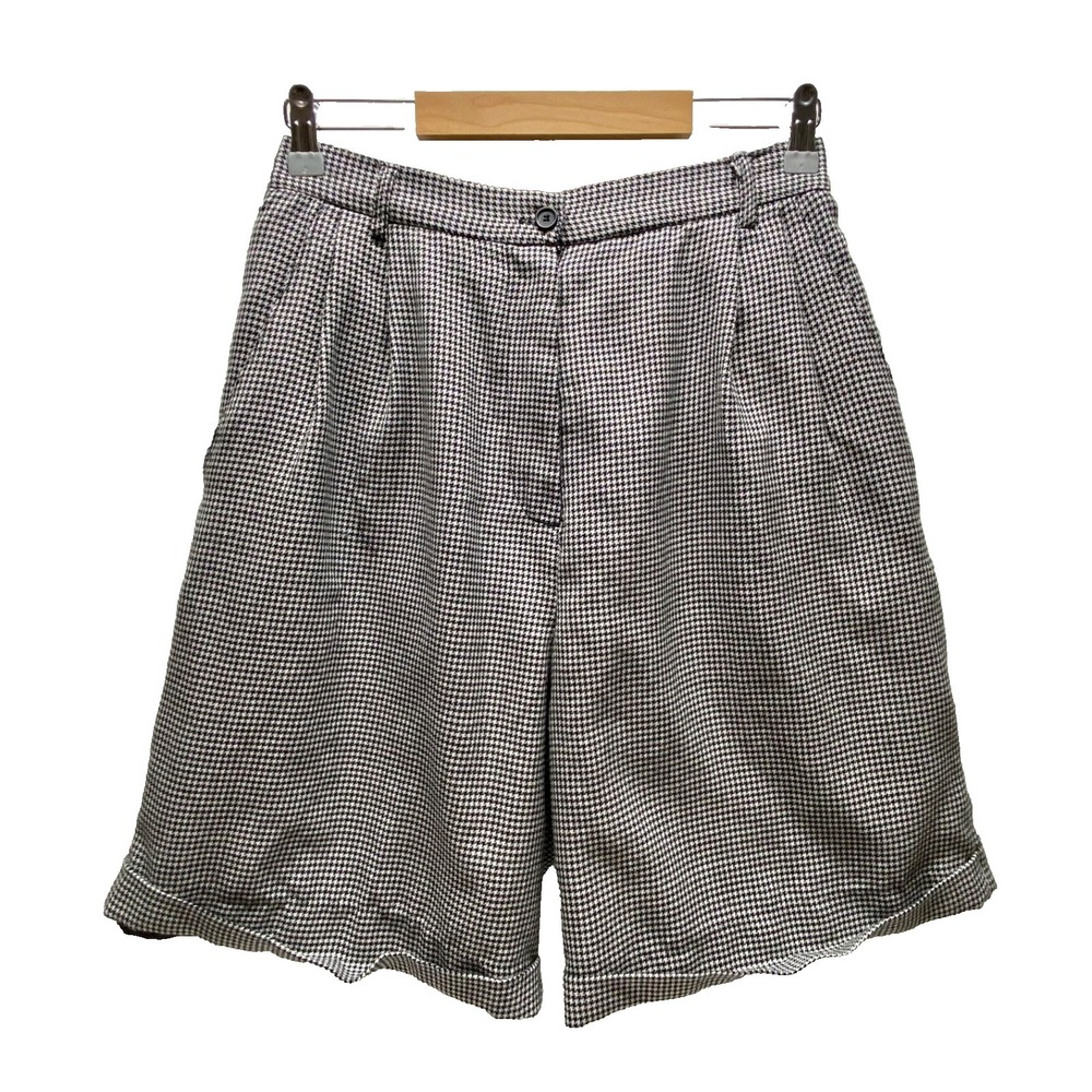 Vintage Crossing Pointe Shorts Women's 12 Black White Checker Fully Lined Career